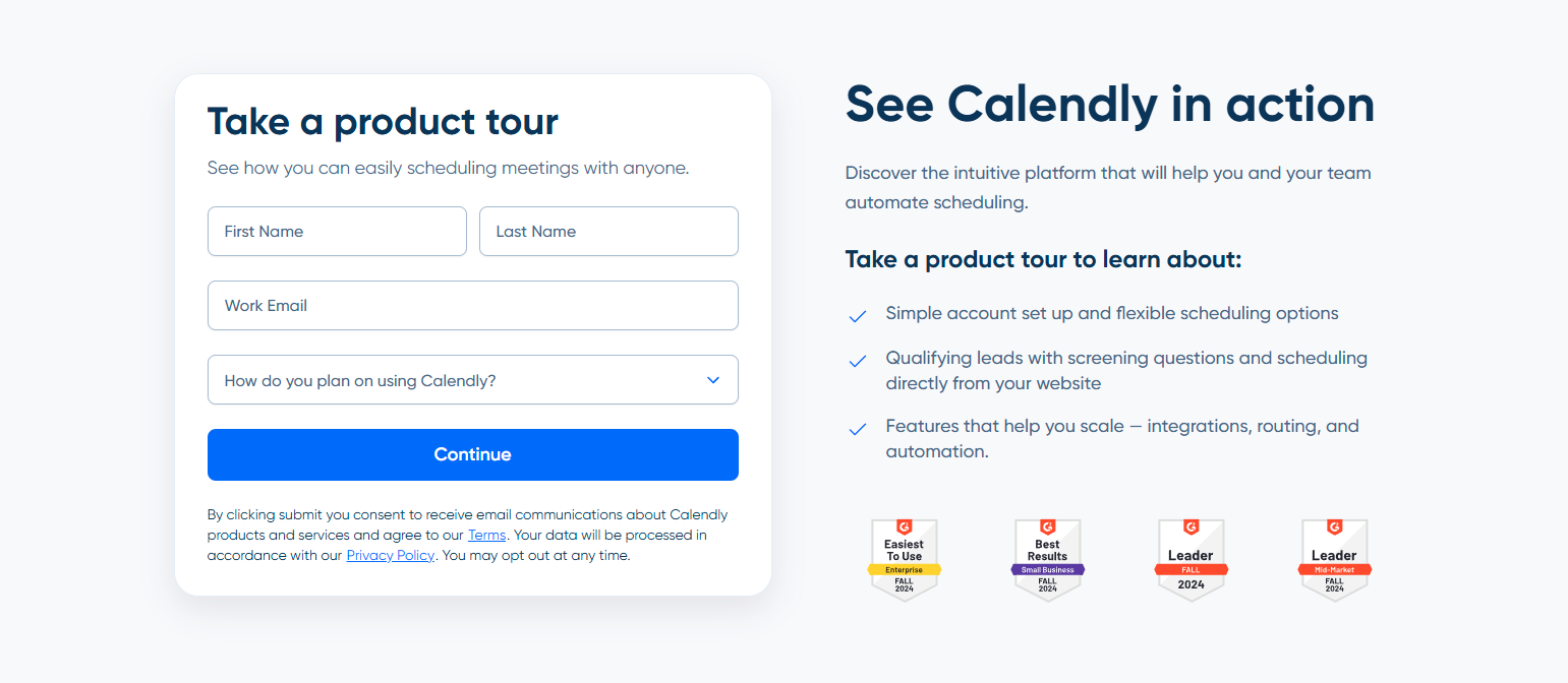 Contact Sales @Calendly