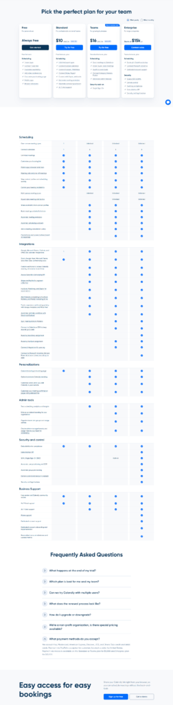 Pricing Page @Calendly