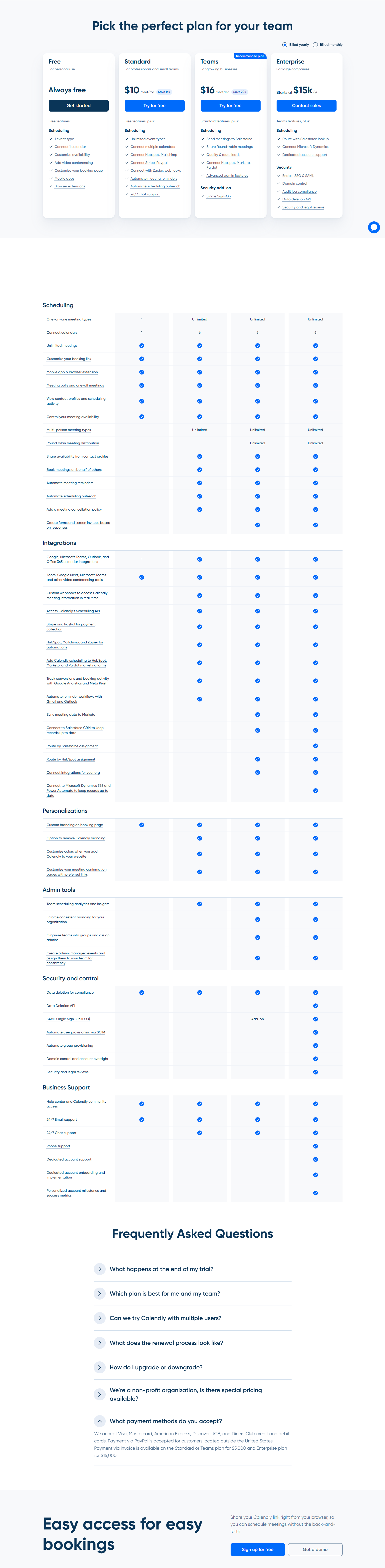 Pricing Page @Calendly