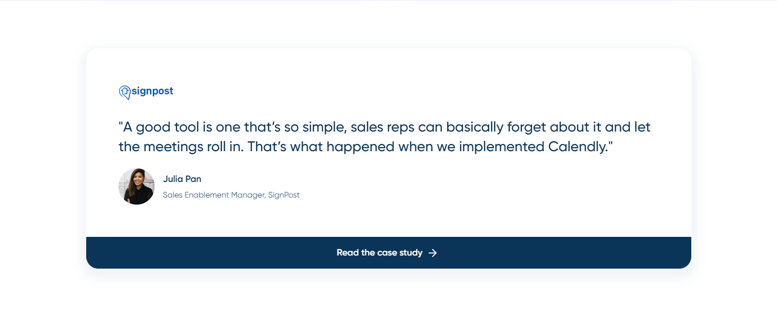 Testimonials Section @Calendly