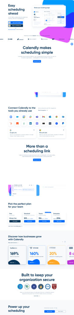 Landing Page @Calendly