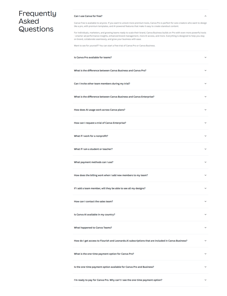 FAQ @Canva