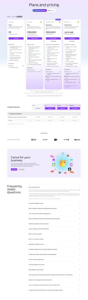 Pricing Page @Canva