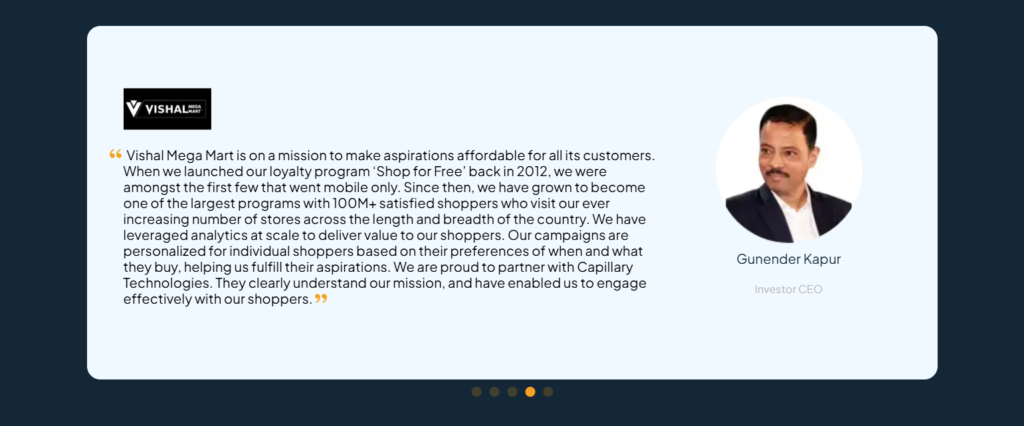 Testimonials Section @Capillary Technologies