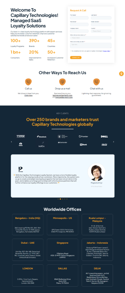 Contact Sales @Capillary Technologies