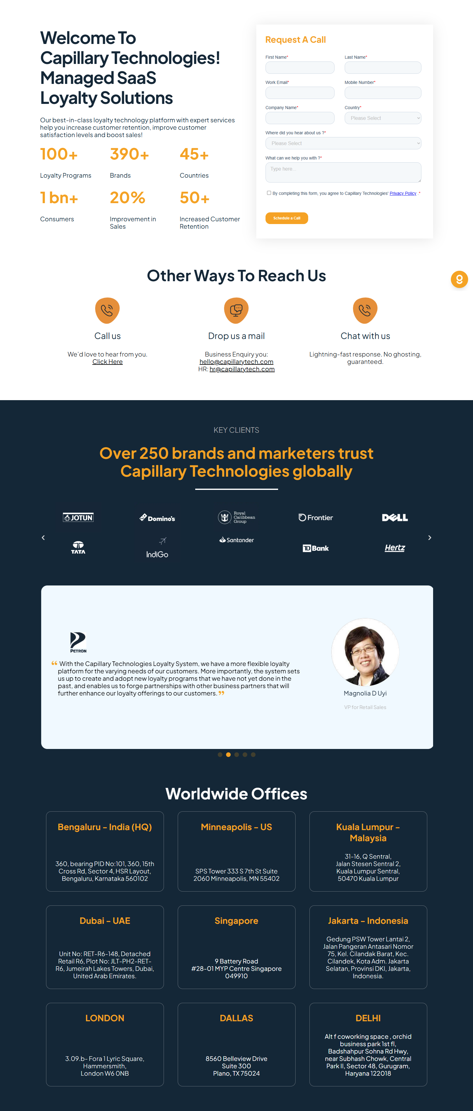 Contact Sales @Capillary Technologies