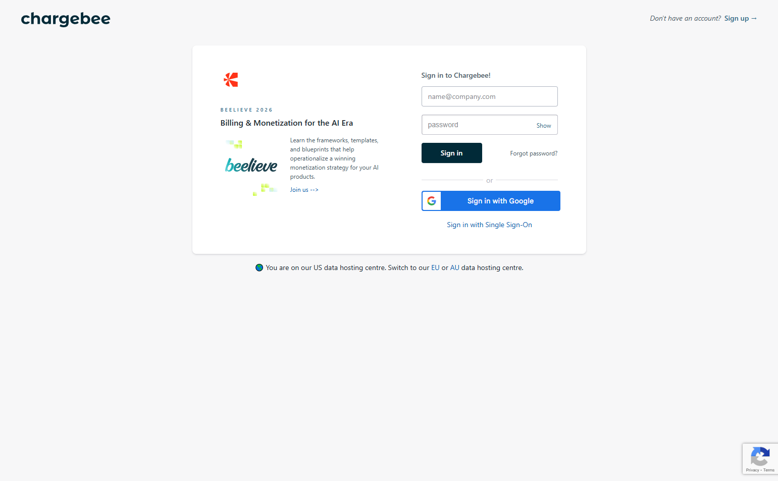 Login @Chargebee