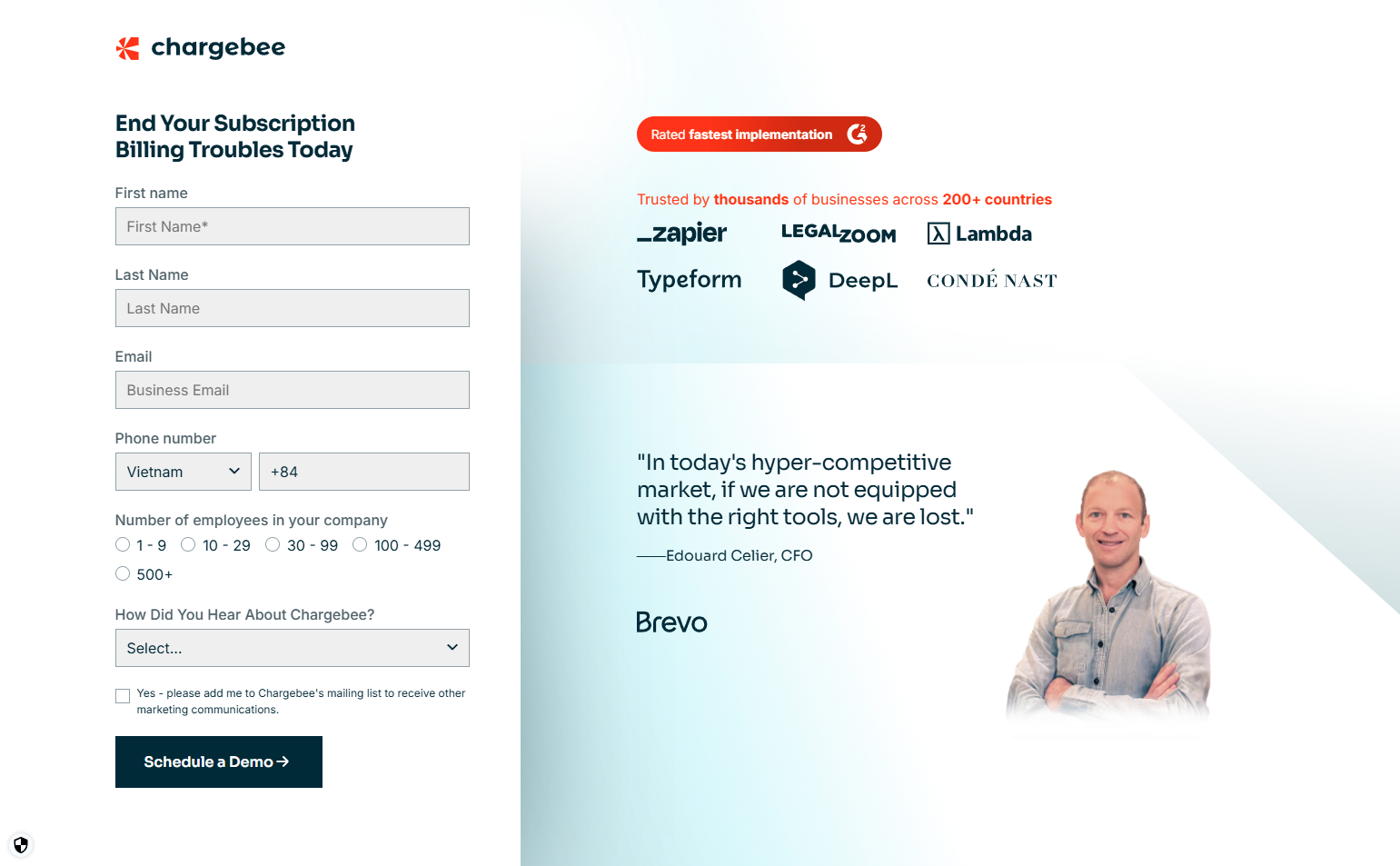 Contact Sales @Chargebee