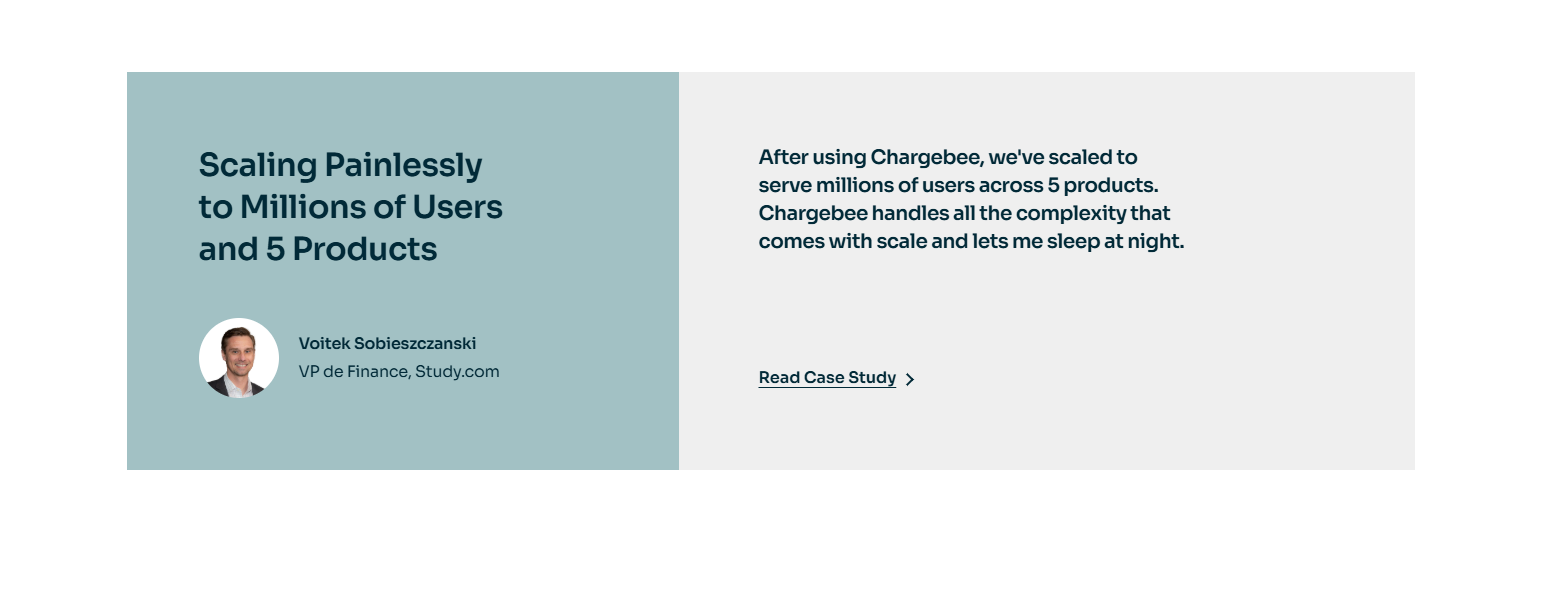 Testimonials Section @Chargebee