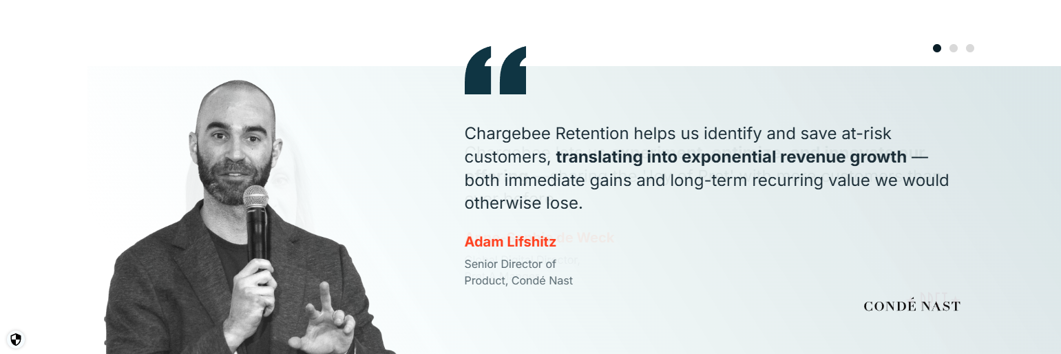 Testimonials Section @Chargebee