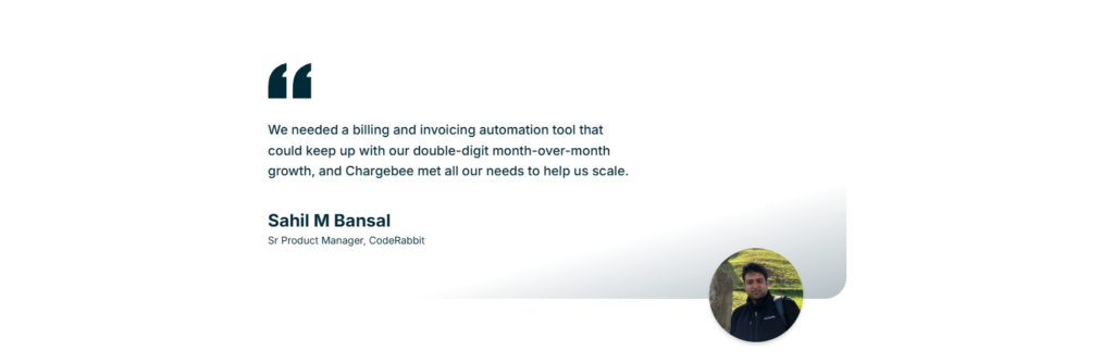 Testimonials Section @Chargebee