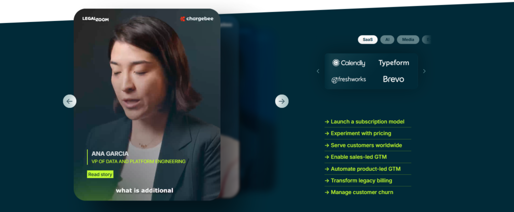 Testimonials Section @Chargebee