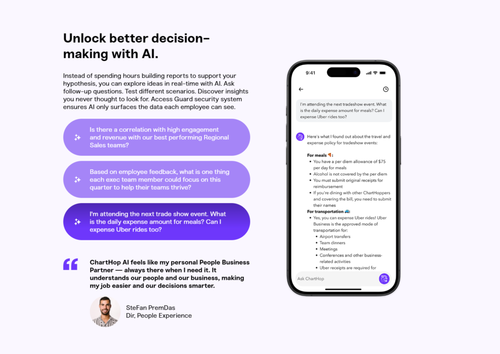 Testimonials Section @ChartHop