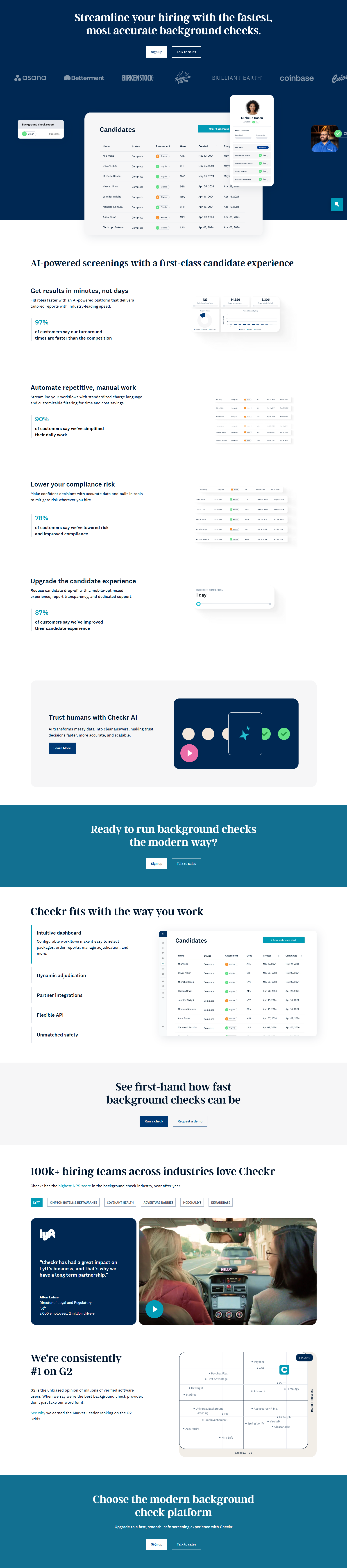 Landing Page @Checkr