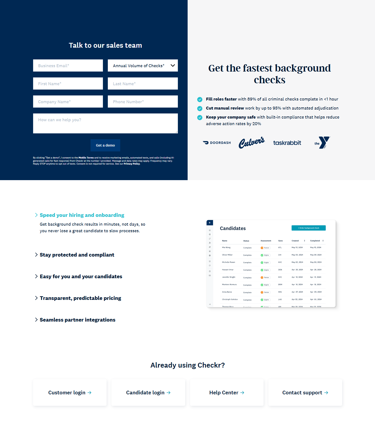 Contact Sales @Checkr