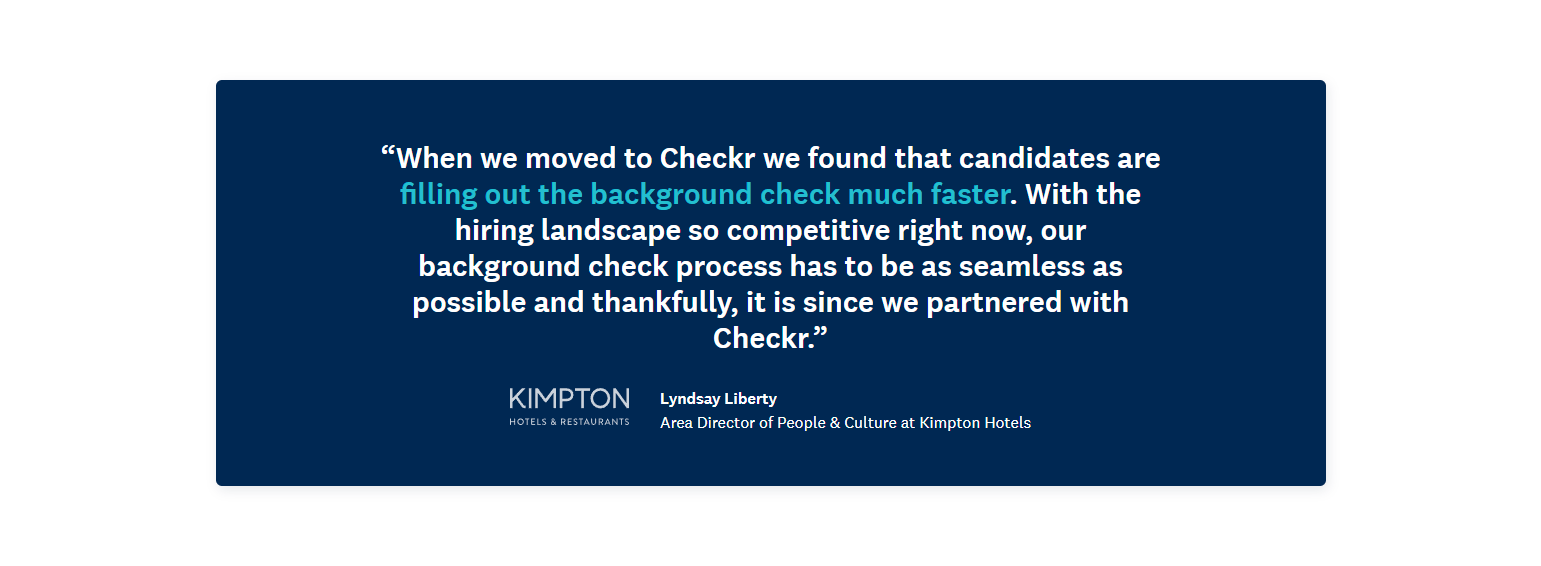 Testimonials Section @Checkr