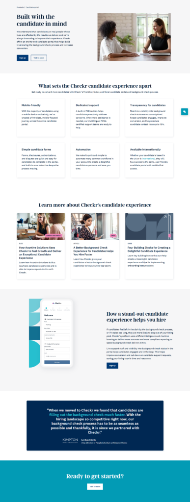 Product Page @Checkr