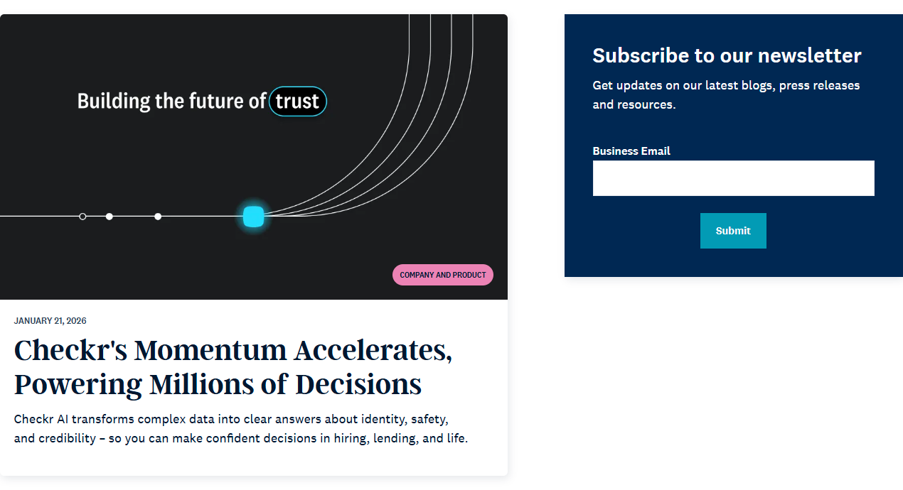 Newsletter Signup @Checkr