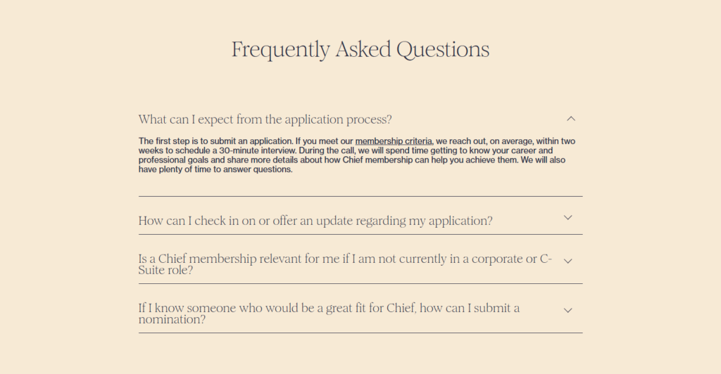 FAQ @Chief