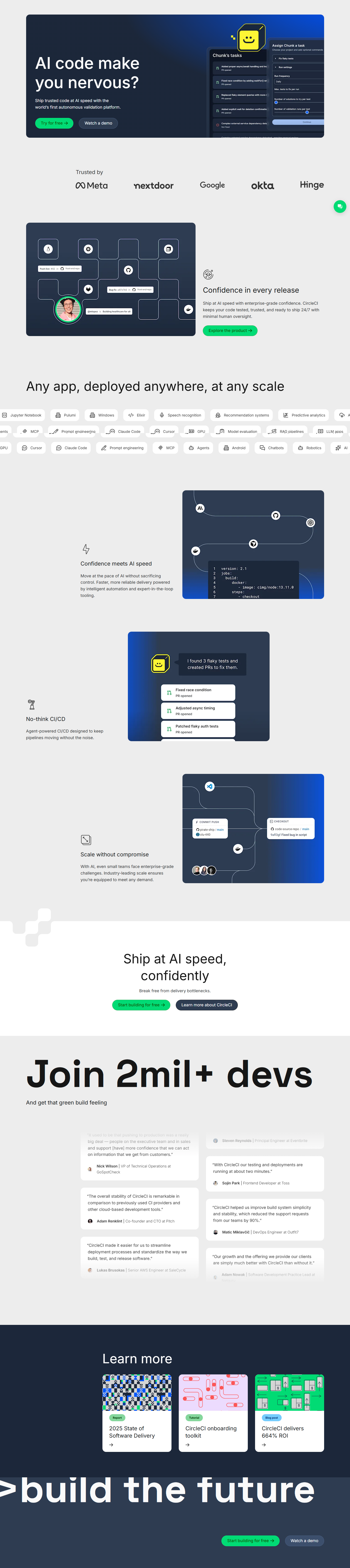 Landing Page @CircleCI
