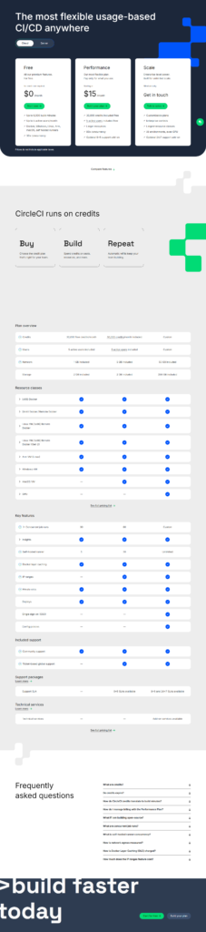 Pricing Page @CircleCI