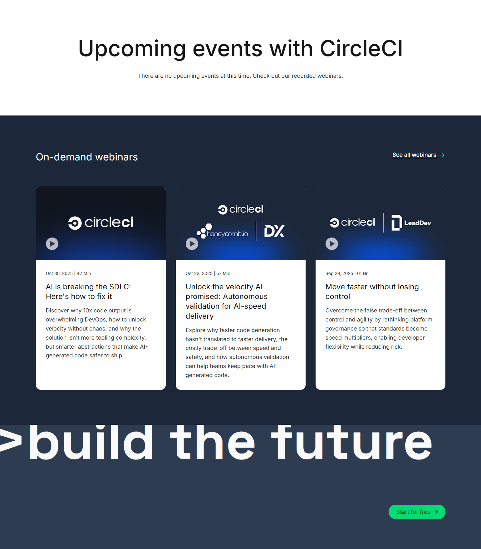 Events / Webinars @CircleCI