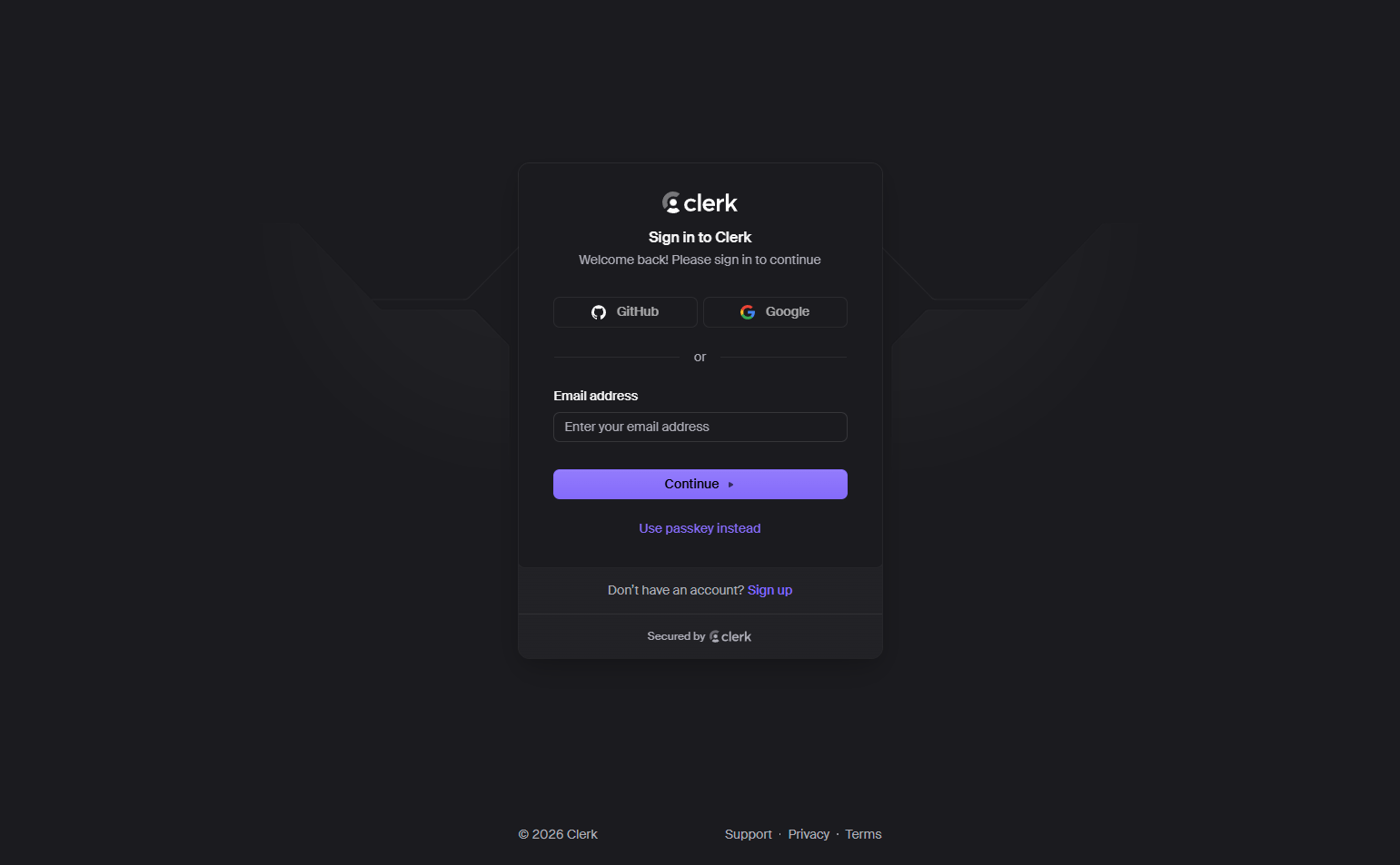 Login @Clerk