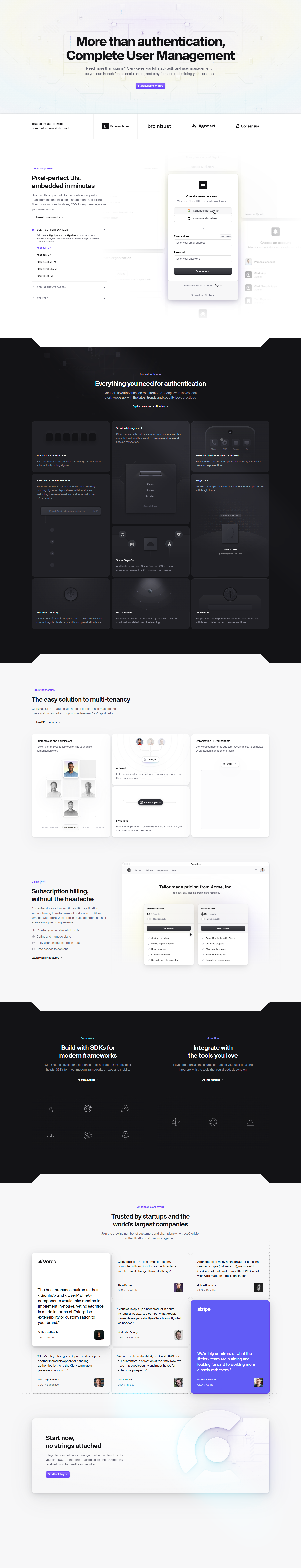 Landing Page @Clerk