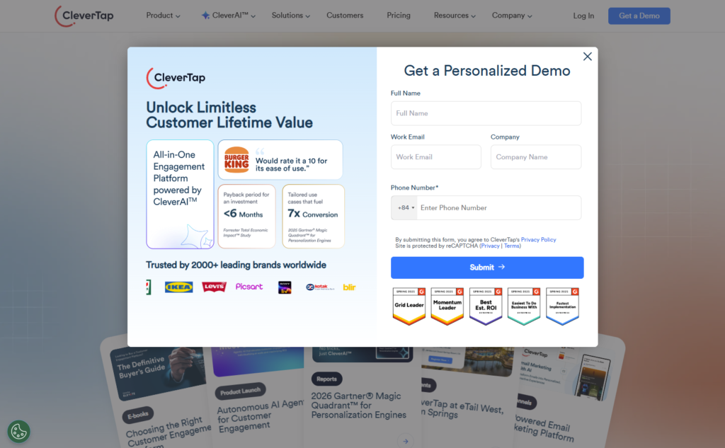 Contact Sales @CleverTap