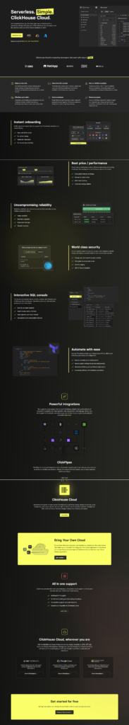 Product Page @ClickHouse