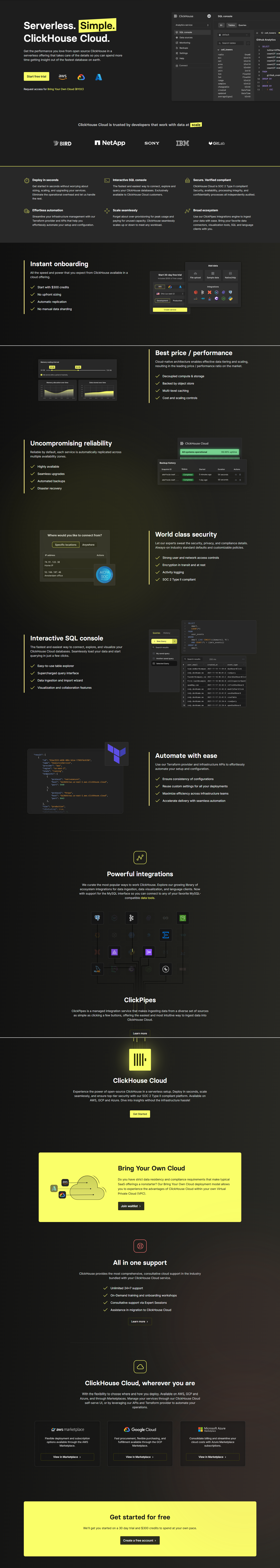 Product Page @ClickHouse