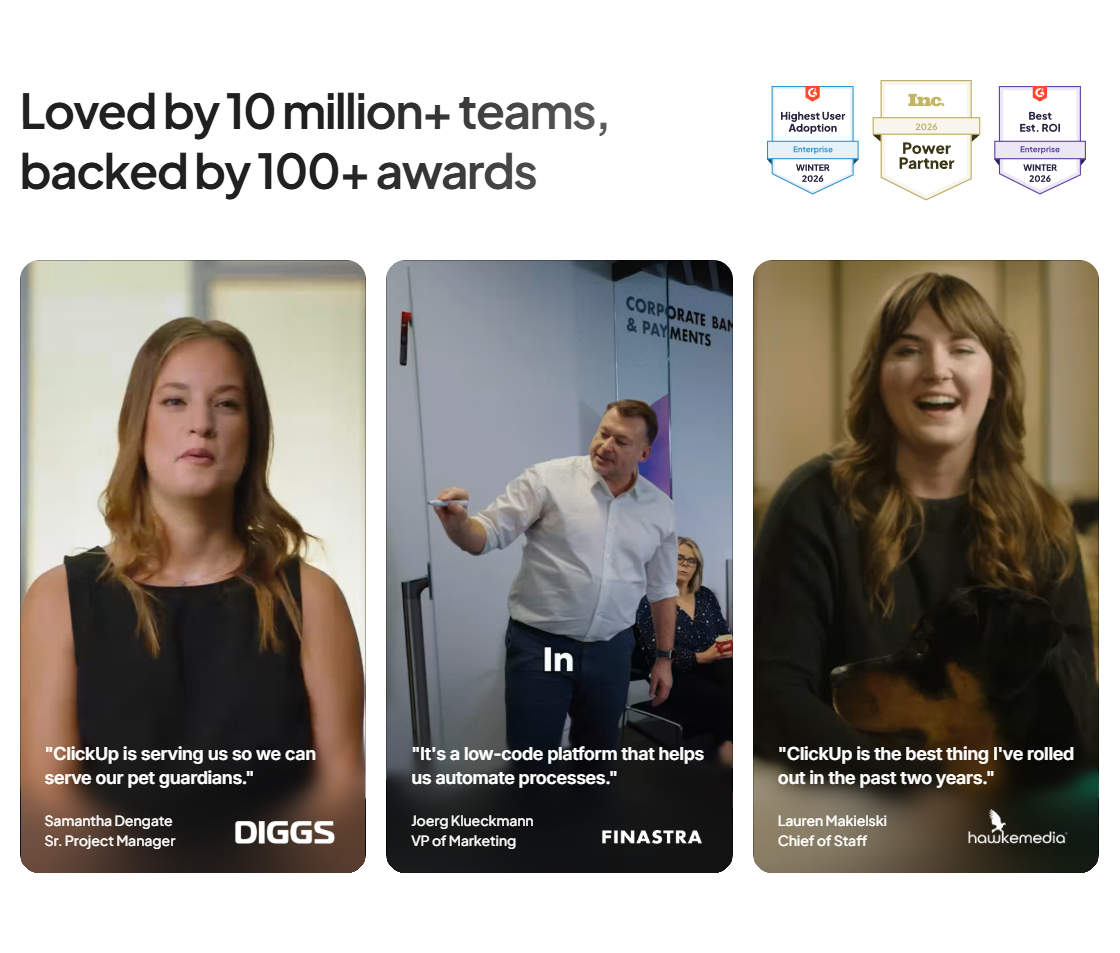 Testimonials Section @ClickUp