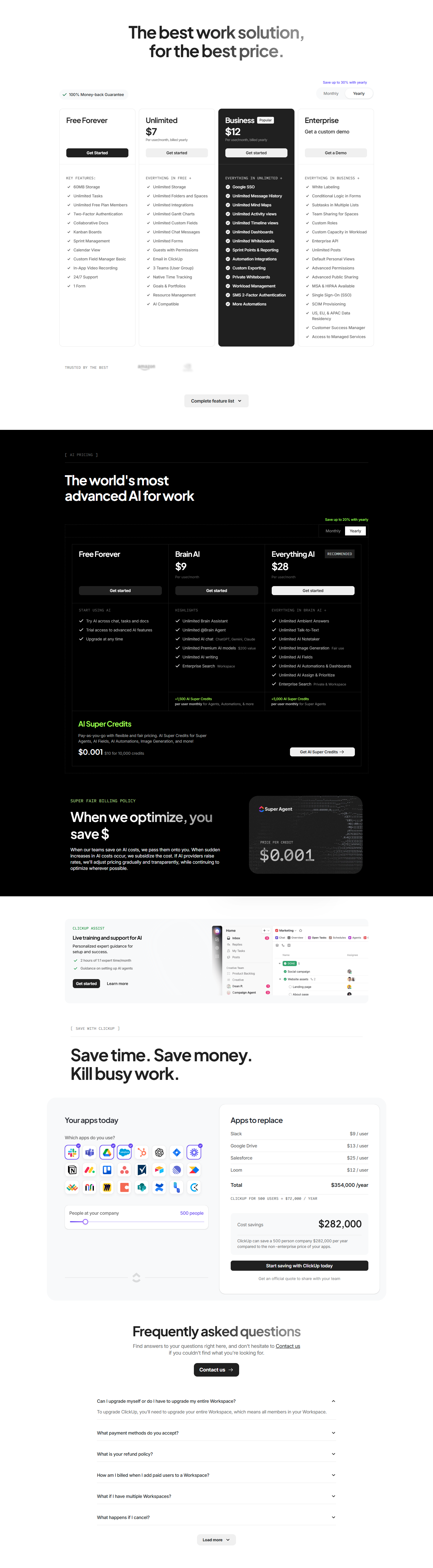 Pricing Page @ClickUp