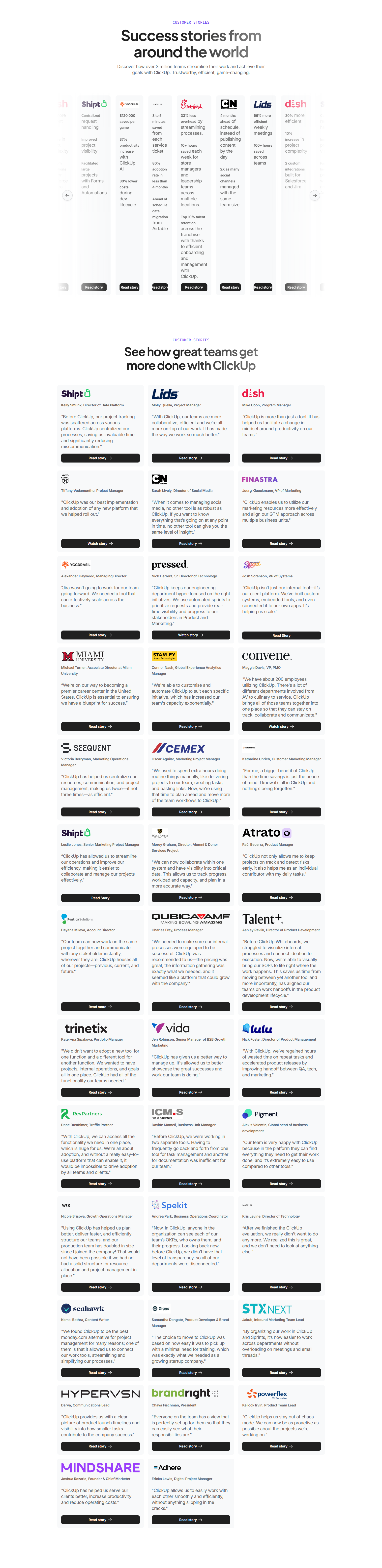 Case Study Index @ClickUp