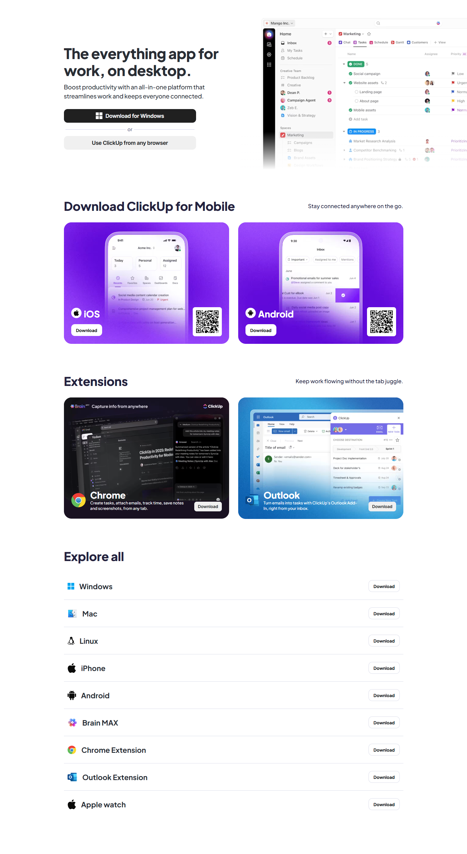 Download Page @ClickUp