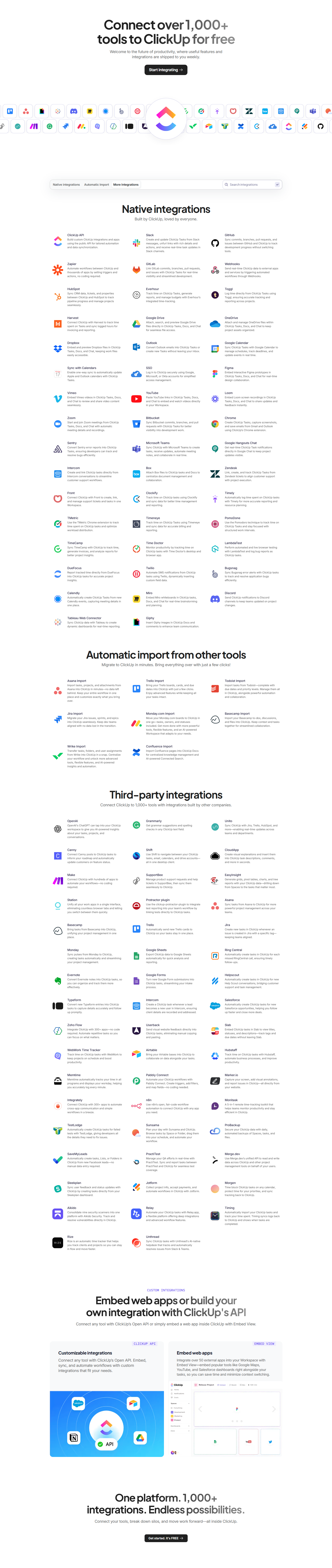 Integrations @ClickUp