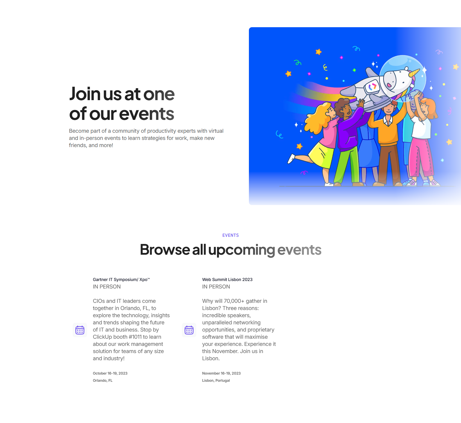 Events / Webinars @ClickUp