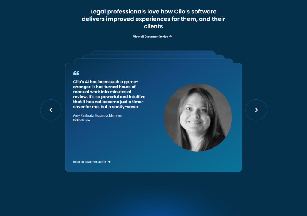 Testimonials Section @Clio