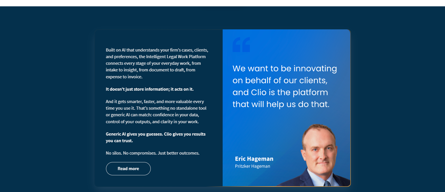 Testimonials Section @Clio