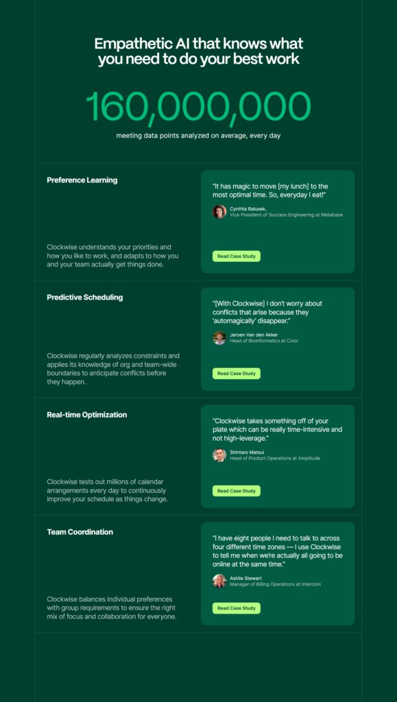 Testimonials Section @Clockwise