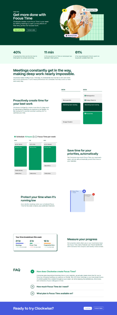 Product Page @Clockwise