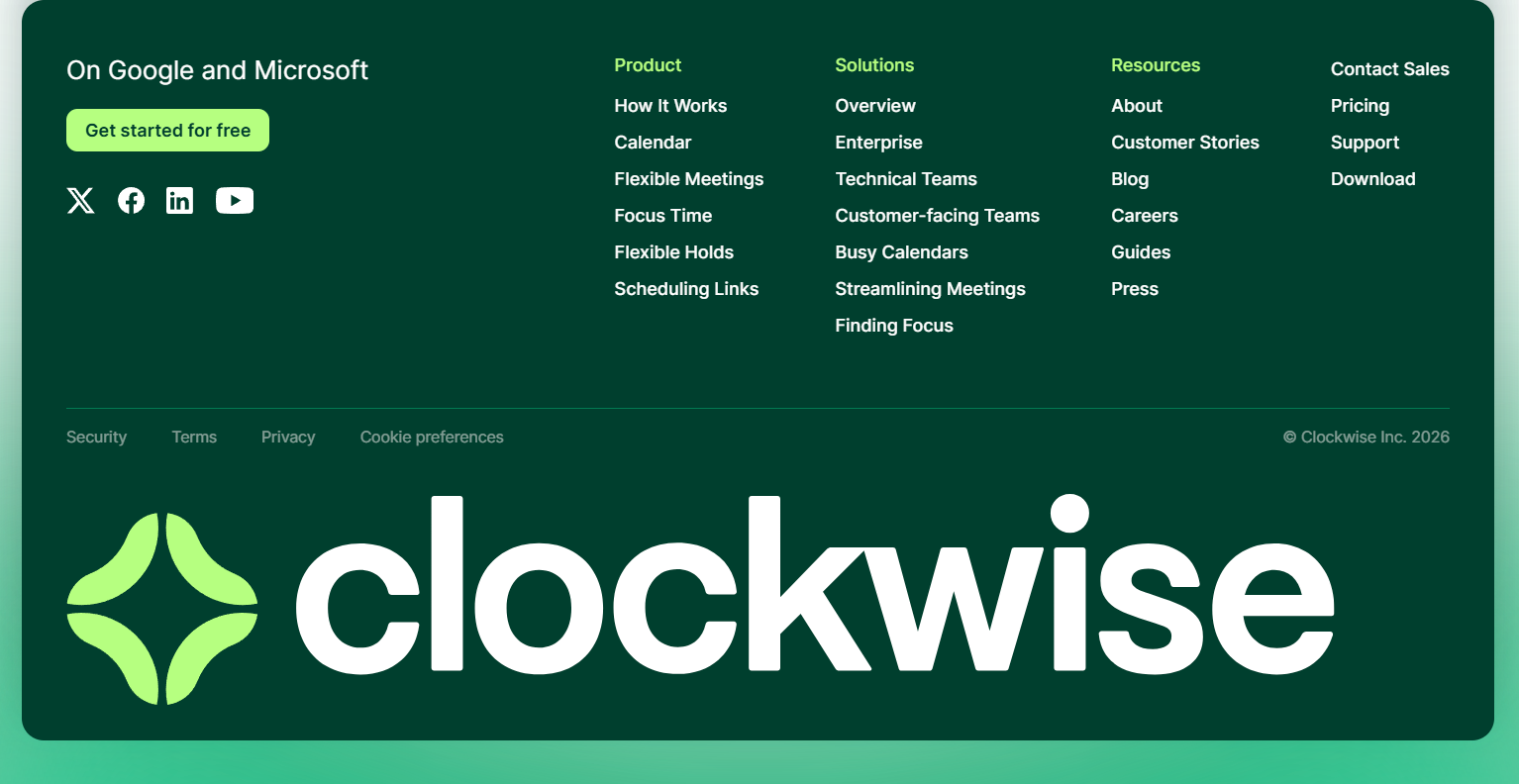 Footer @Clockwise