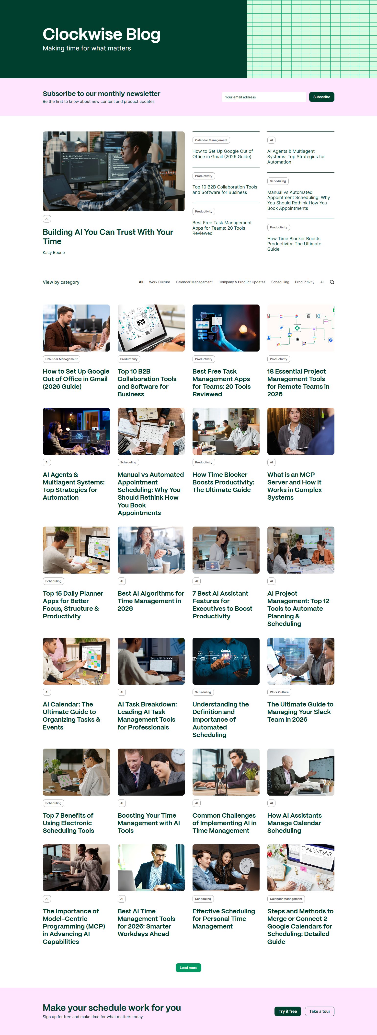 Blog Index @Clockwise