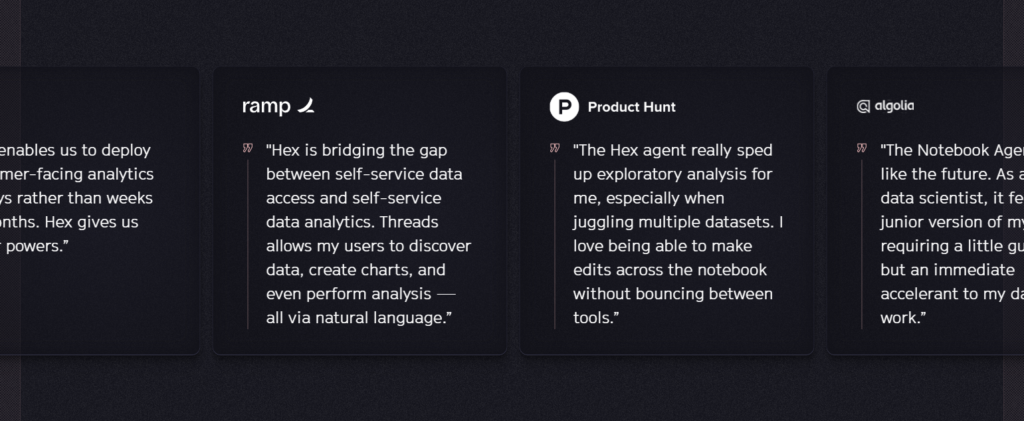 Testimonials Section @Hex