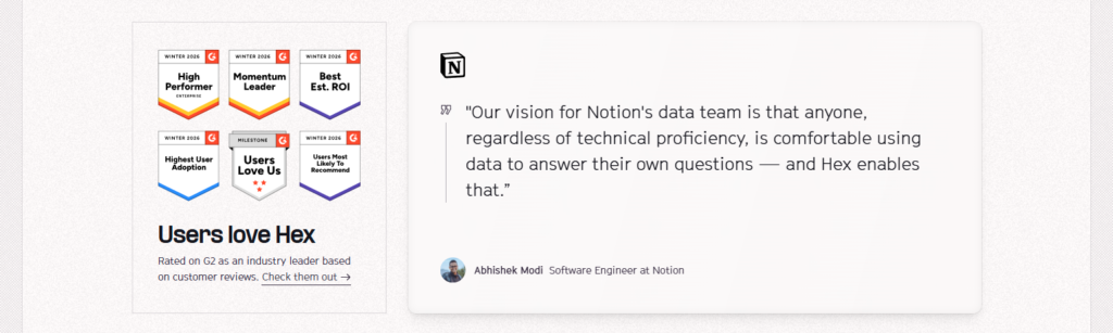 Testimonials Section @Hex