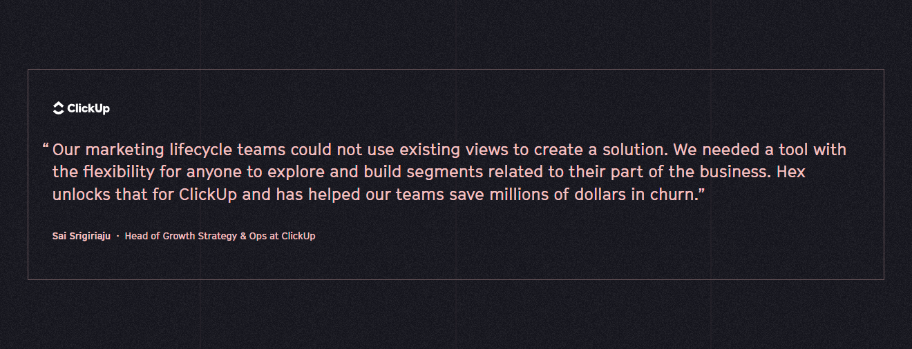 Testimonials Section @Hex