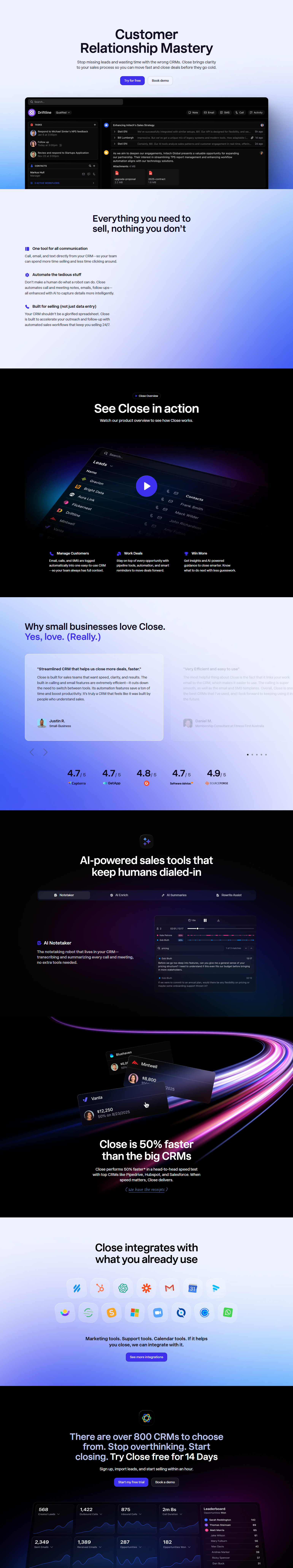 Landing Page @Close