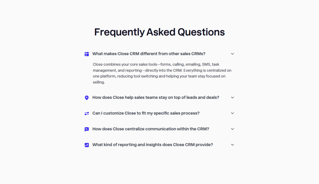 FAQ @Close