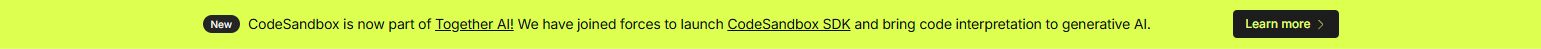 Annoucement Banner @CodeSandbox