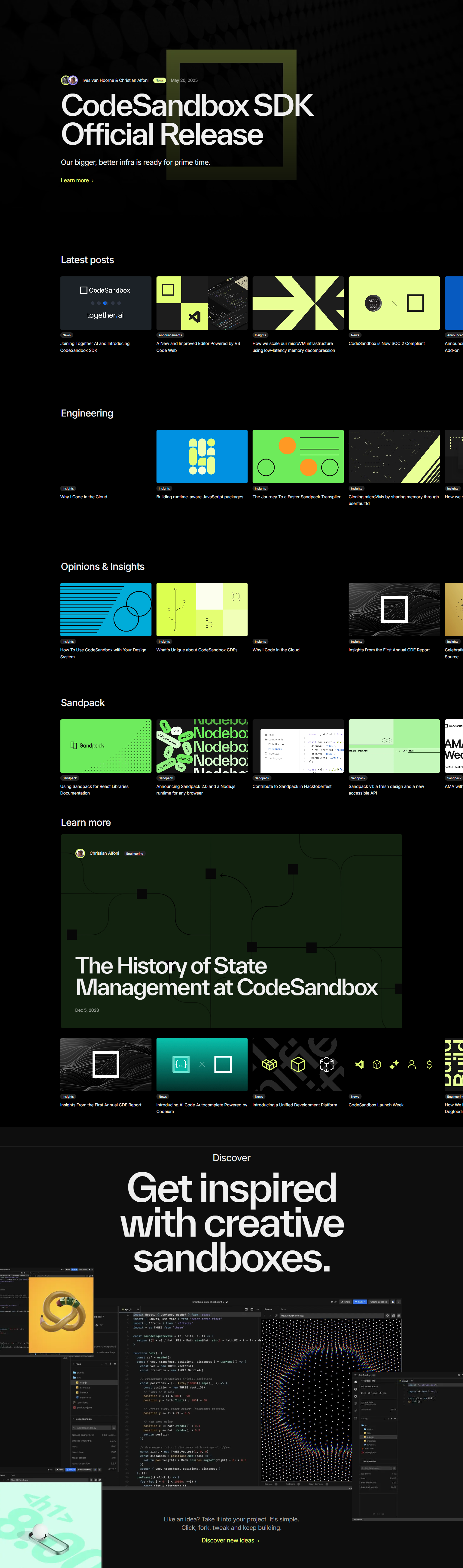 Blog Index @CodeSandbox